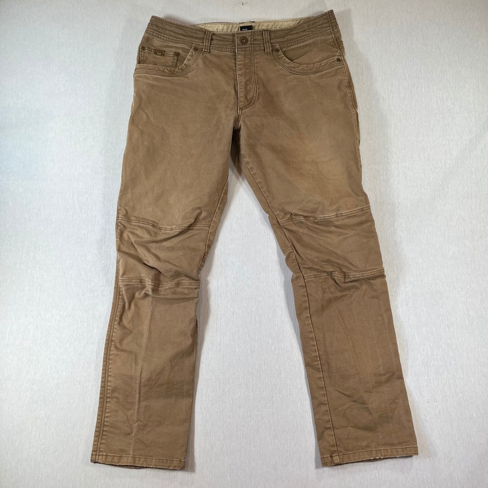 Kuhl Free Rebel Pants Men 36x32 (Fit 36x30) Brown Vintage Patina Dye Articulated